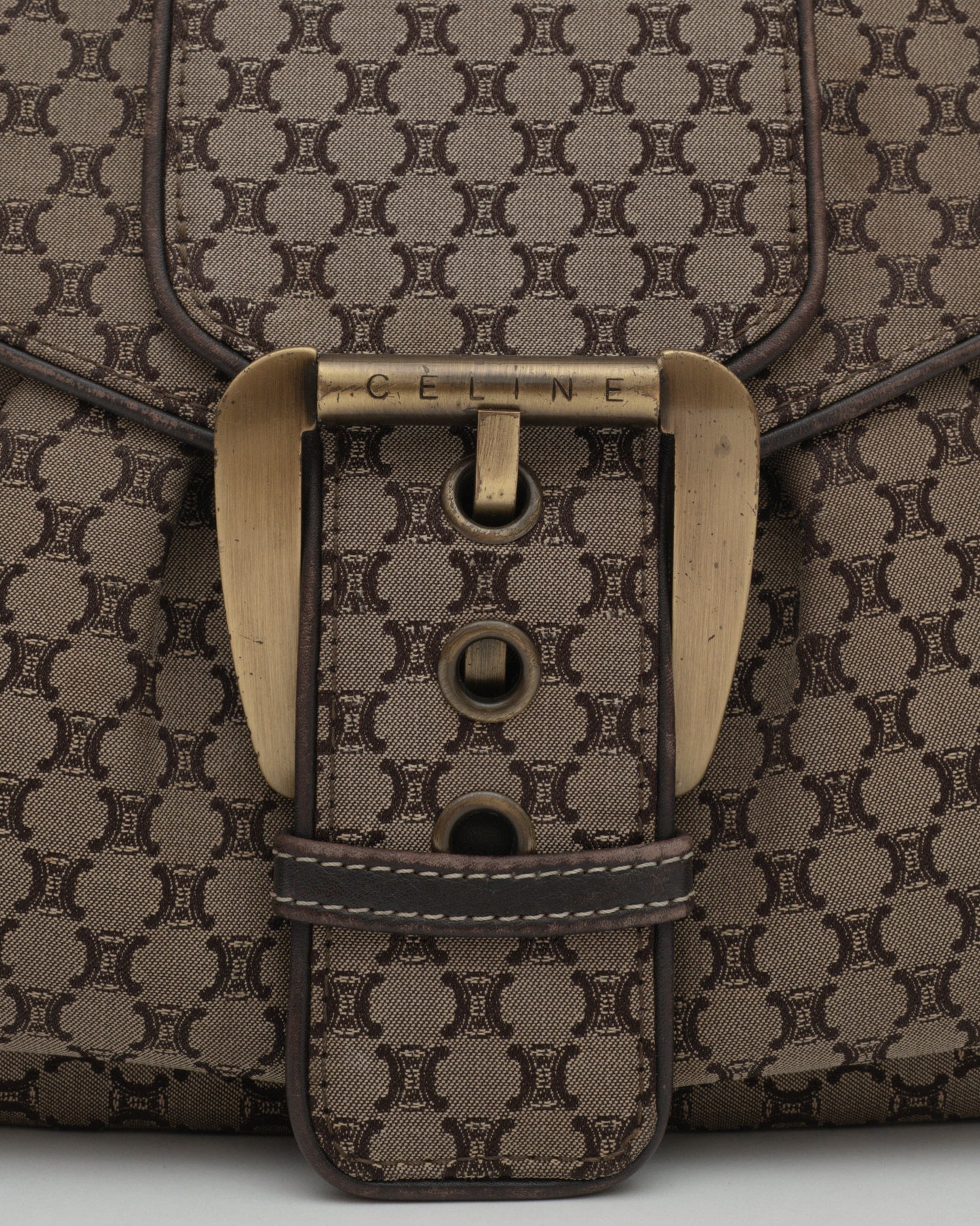 90s CELINE Triomphe Brown Buckle Bag (as is)