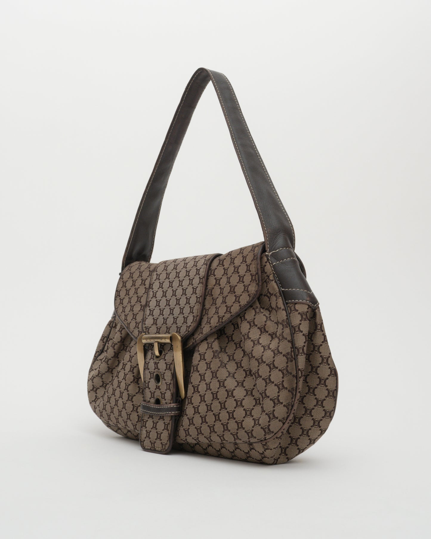 90s CELINE Triomphe Brown Buckle Bag (as is)