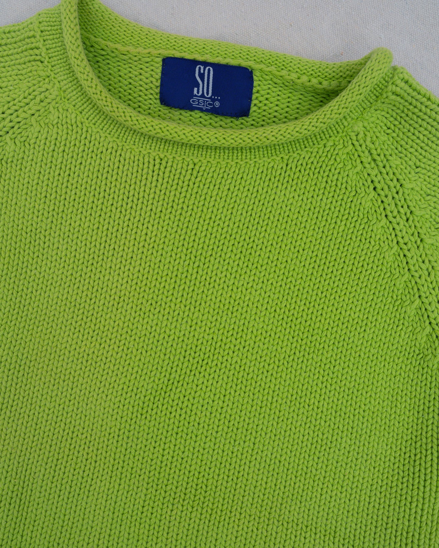 Vintage Lime Green Knit Top (S)