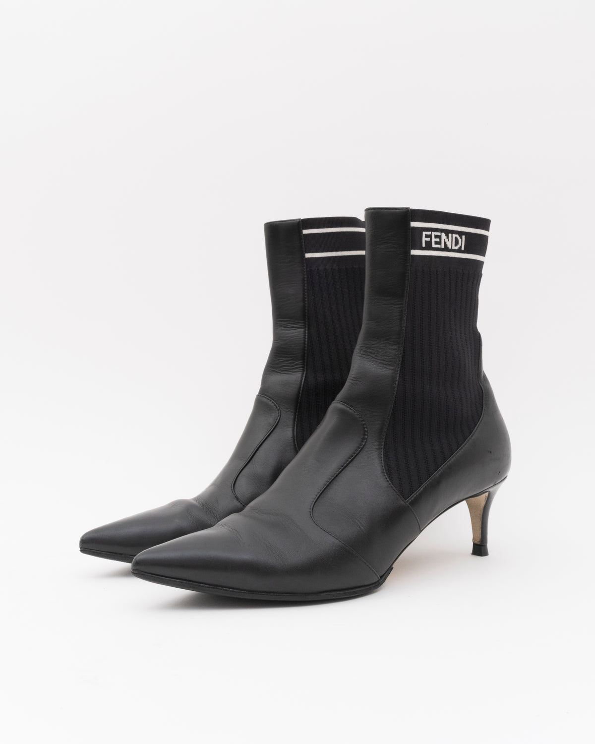 2017 FENDI Rockoko Sock Boots in Black (38)(as is)