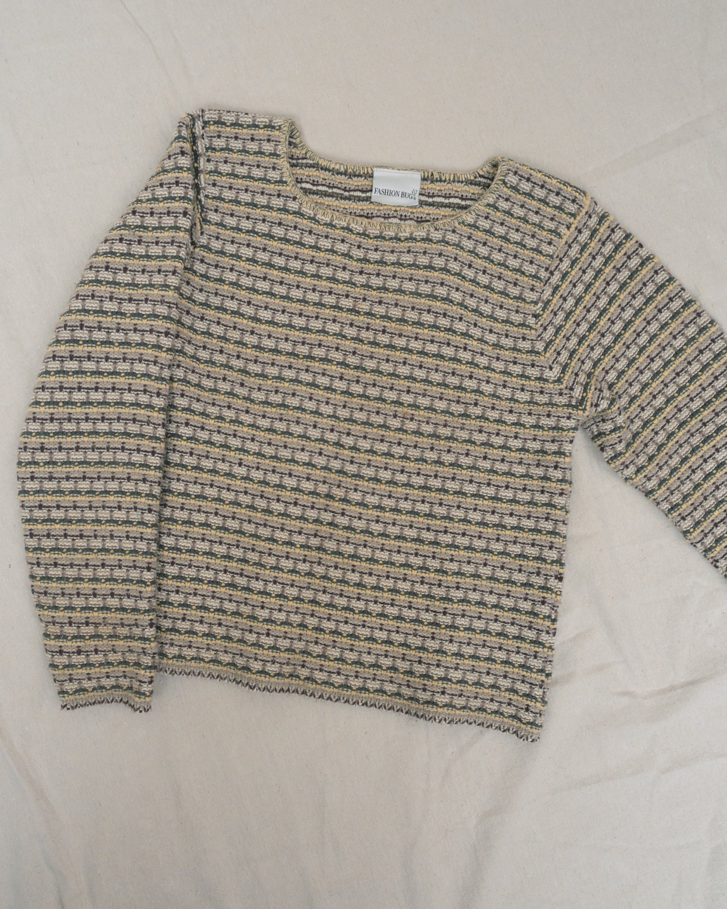 Vintage Multicolored Knit Sweater (S/M)