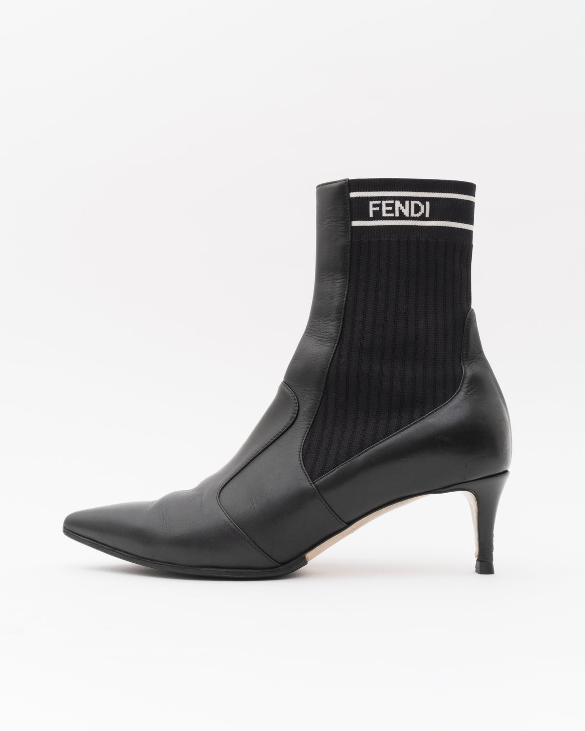 2017 FENDI Rockoko Sock Boots in Black (38)(as is)