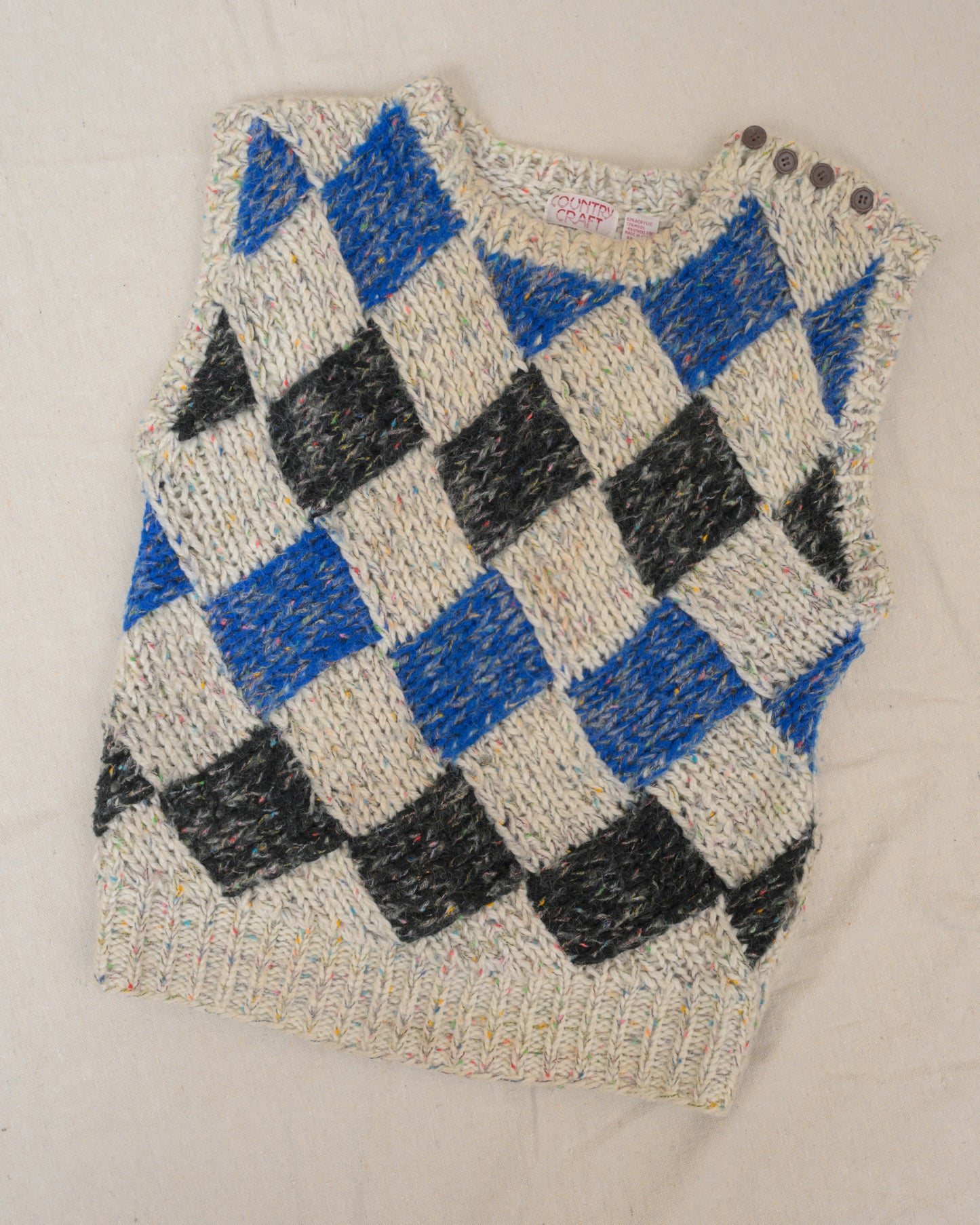 Vintage Argyle Sweater Vest (S/M)