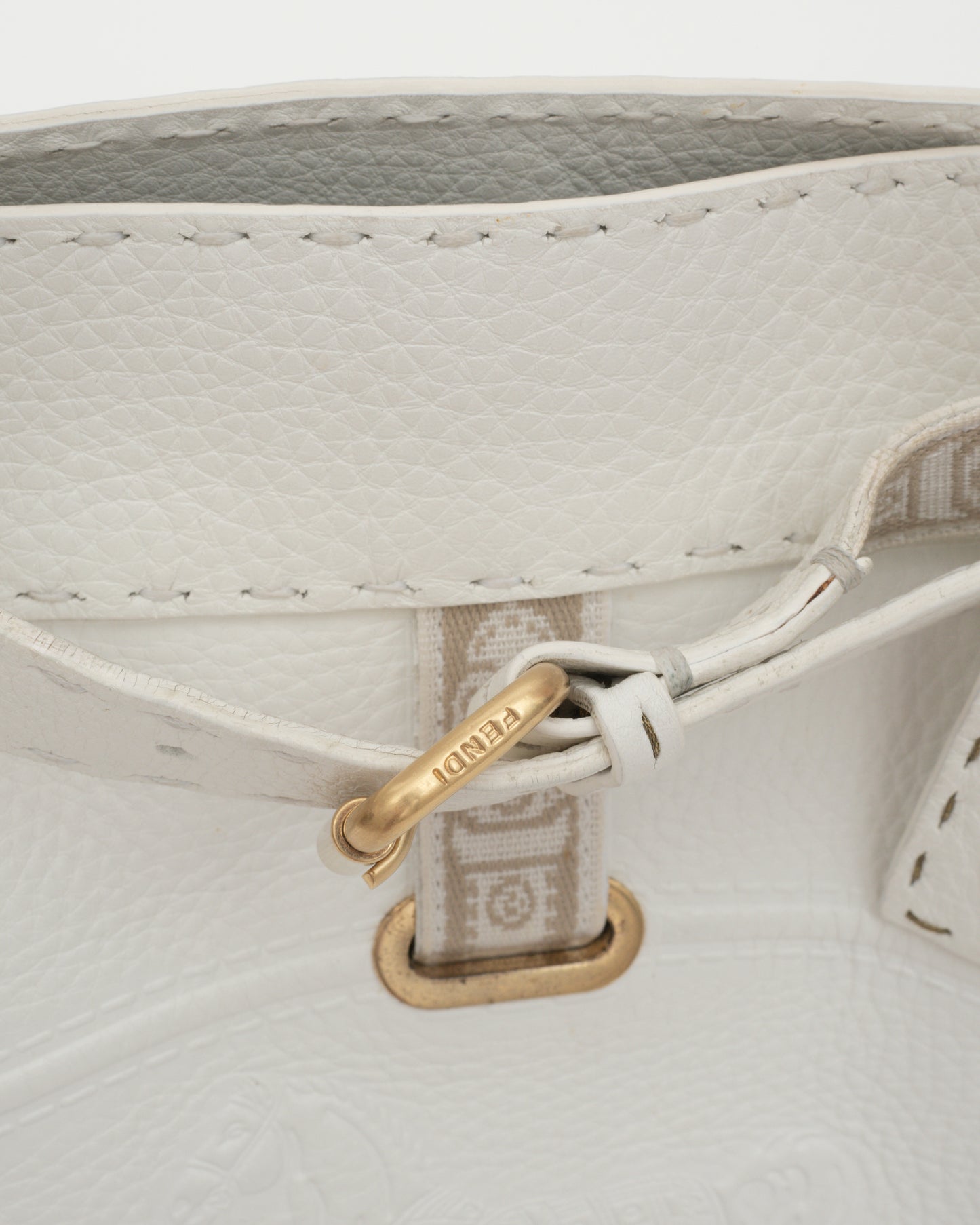 2000s FENDI White Selleria VILLA BORGHESE Bag