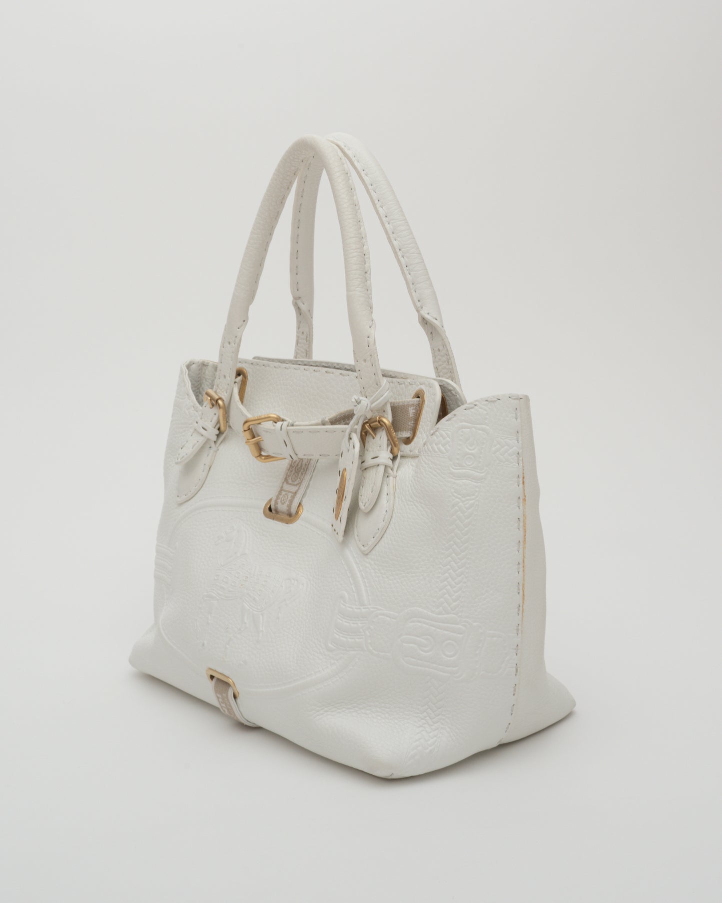 2000s FENDI White Selleria VILLA BORGHESE Bag