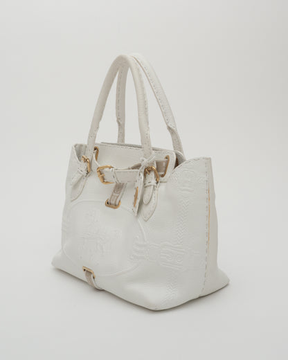 2000s FENDI White Selleria VILLA BORGHESE Bag