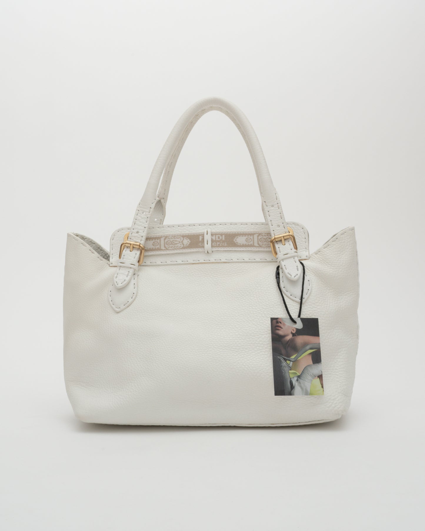 2000s FENDI White Selleria VILLA BORGHESE Bag