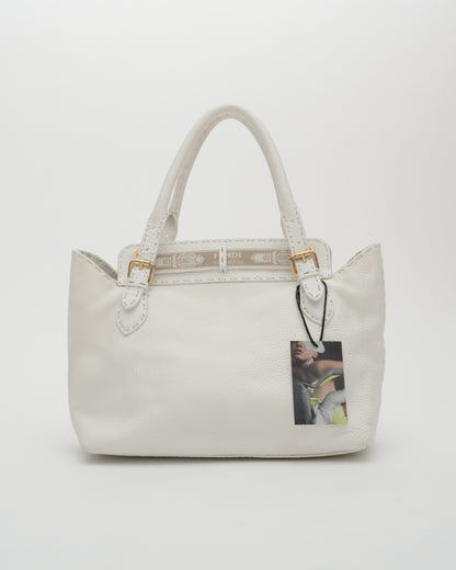 2000s FENDI White Selleria VILLA BORGHESE Bag