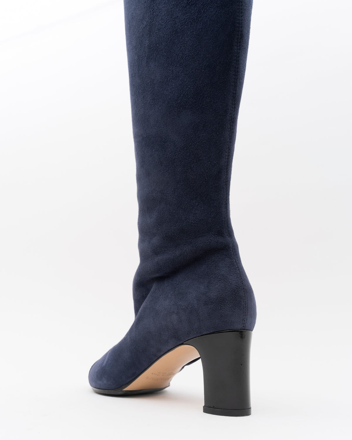 2000s MAX MARA Navy Suede Cap-Toe Boots (7.5)