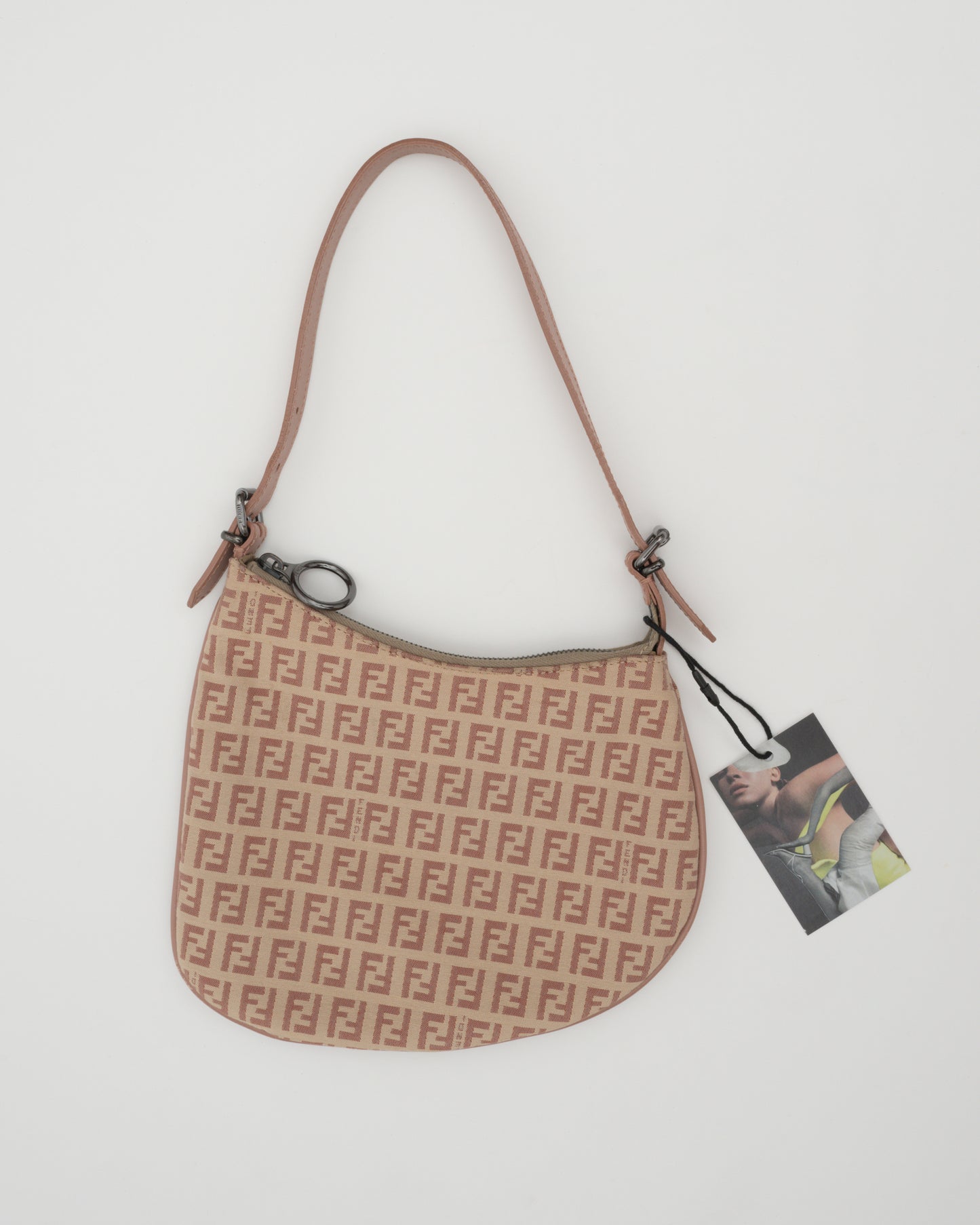2000s FENDI Pink Zucchino Mini Oyster Bag