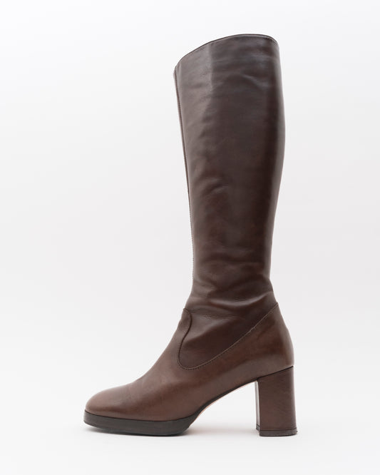 2000s MARNI Brown Leather Boots (5.5)