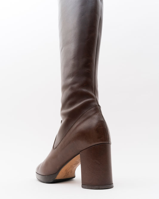 2000s MARNI Brown Leather Boots (5.5)