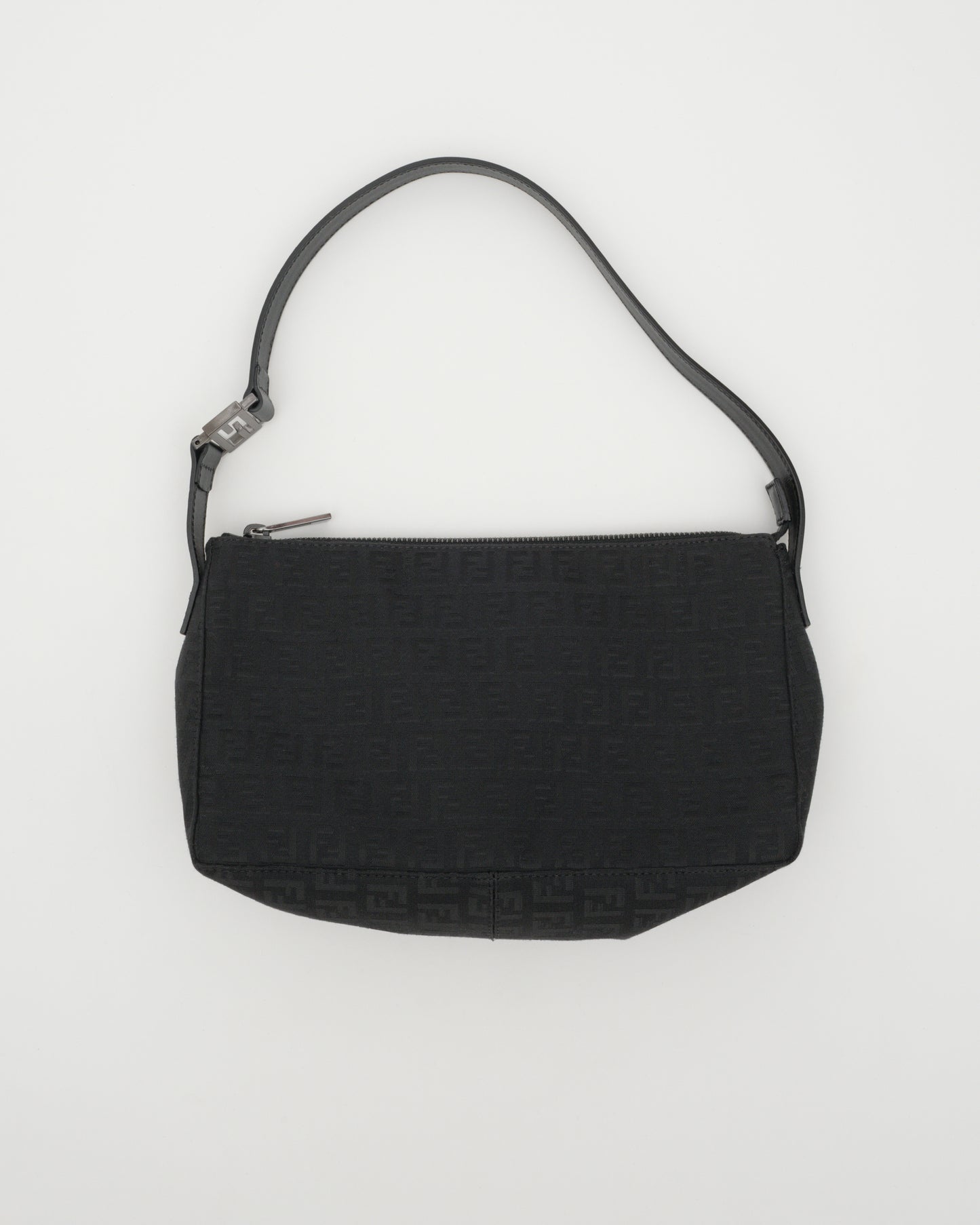 2000s FENDI Black Zucchino Pochette Baguette