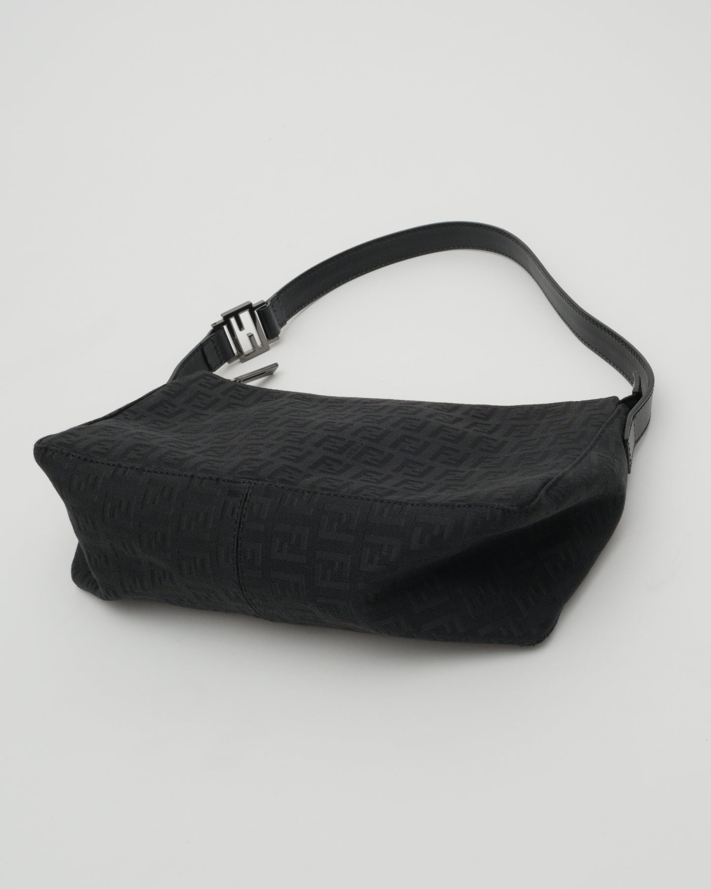 2000s FENDI Black Zucchino Pochette Baguette
