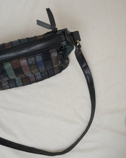 Vintage Leather Patchwork Shoulder Bag