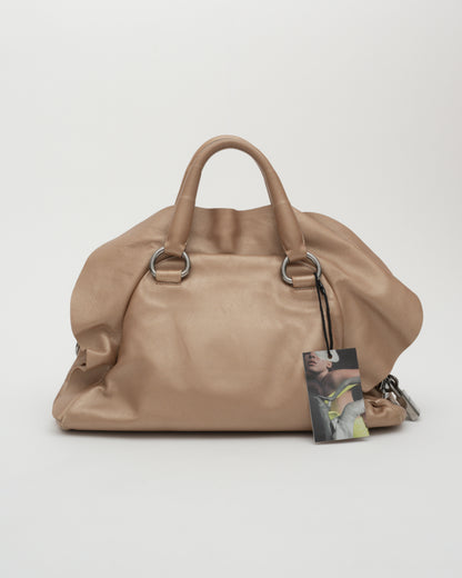 FW2008 PRADA Bronze Metallic Ruffle Bauletto Bag w/Padlock (as is)