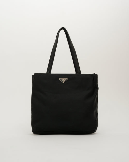 90s PRADA Black Tessuto Tote Bag