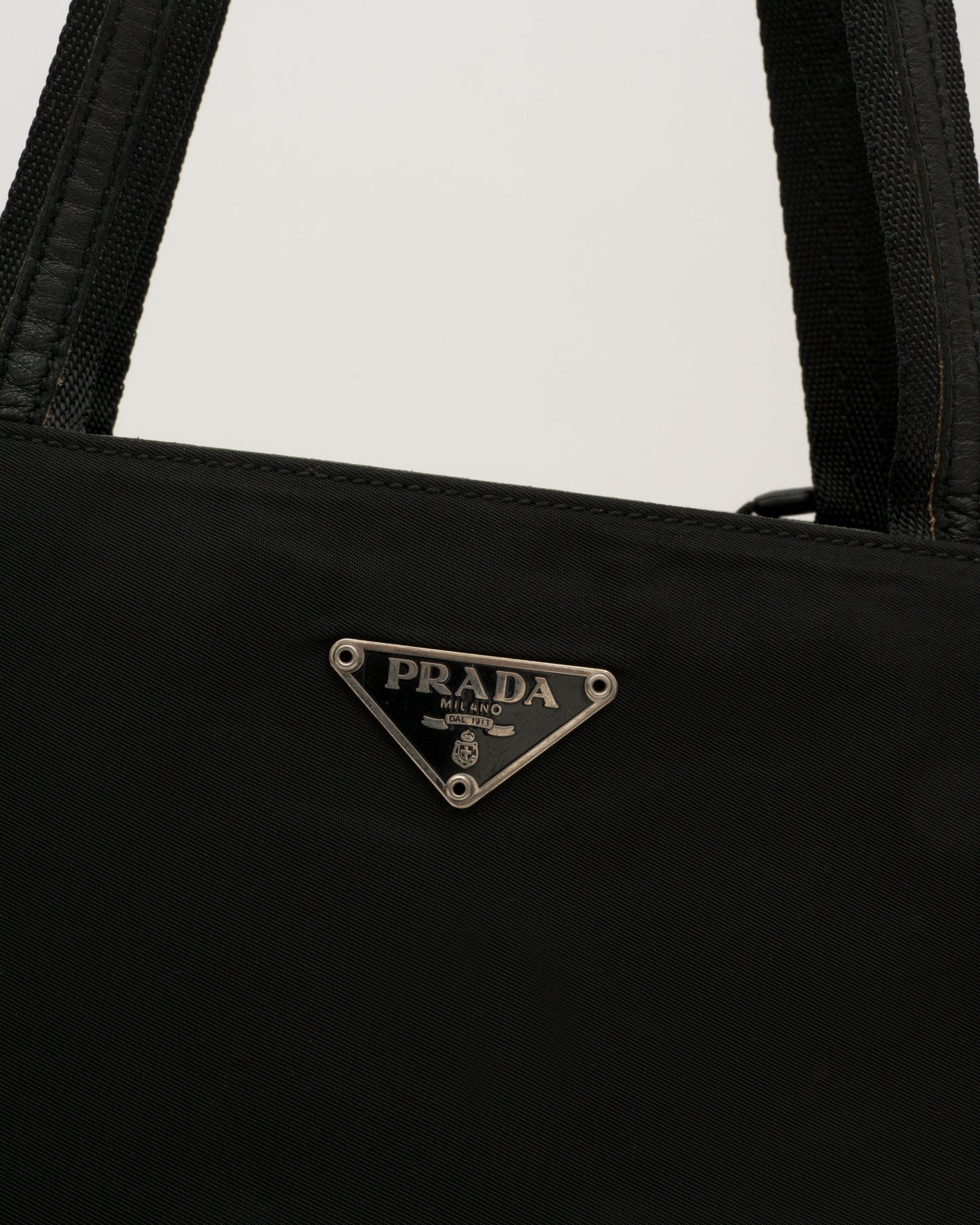 90s PRADA Black Tessuto Tote Bag