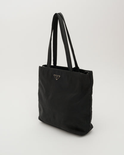 90s PRADA Black Tessuto Tote Bag