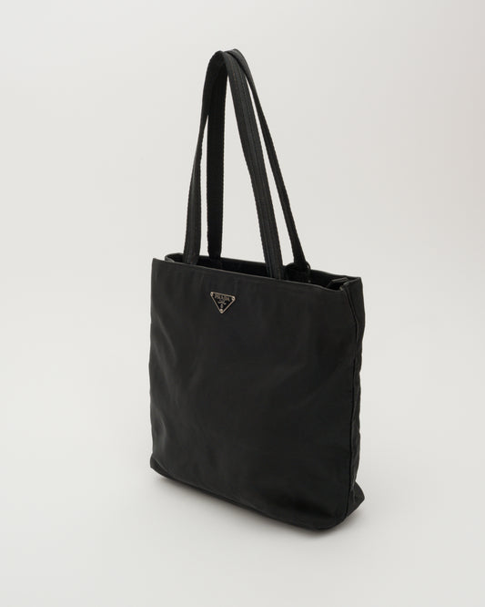 90s PRADA Black Tessuto Tote Bag