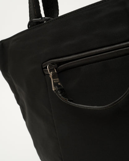 90s PRADA Black Tessuto Tote Bag
