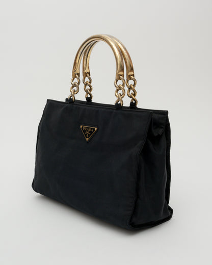 90s PRADA Black Metallo Bag (as is)
