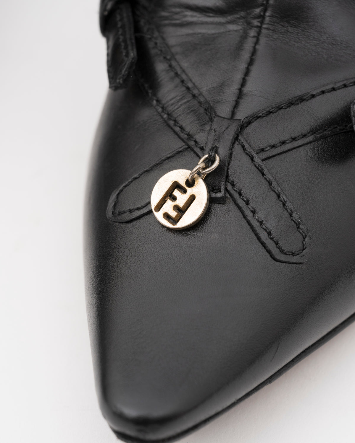 2000s FENDI Black Ankle Charm Booties (35.5)