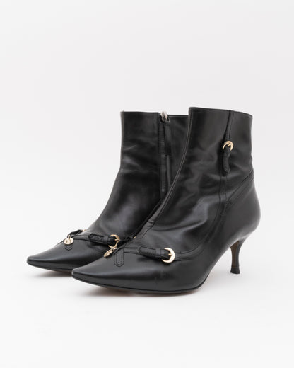2000s FENDI Black Ankle Charm Booties (35.5)