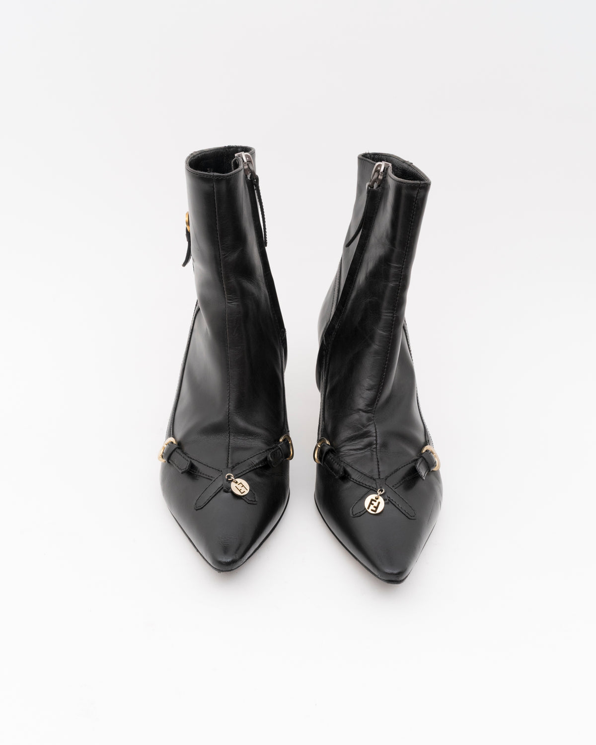 2000s FENDI Black Ankle Charm Booties (35.5)