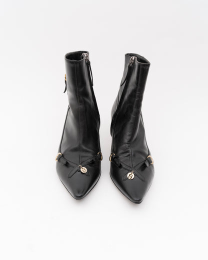 2000s FENDI Black Ankle Charm Booties (35.5)