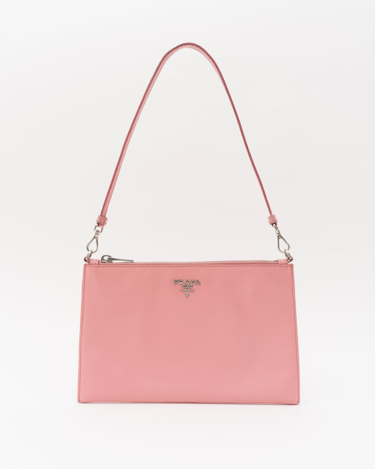 2000s PRADA Pink Saffiano Leather Mini Shoulder Bag