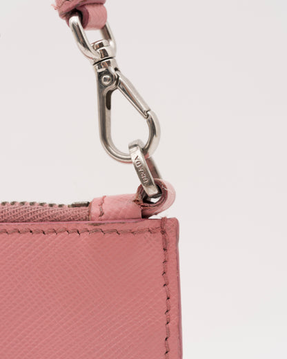 2000s PRADA Pink Saffiano Leather Mini Shoulder Bag