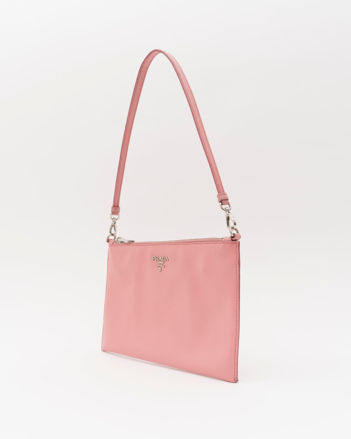 2000s PRADA Pink Saffiano Leather Mini Shoulder Bag