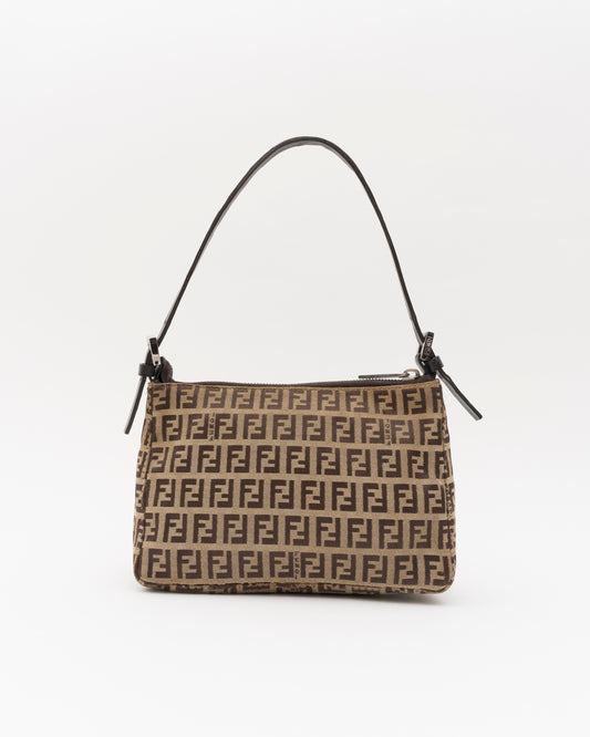 2000s FENDI Zucchino Canvas Mini Pochette Bag