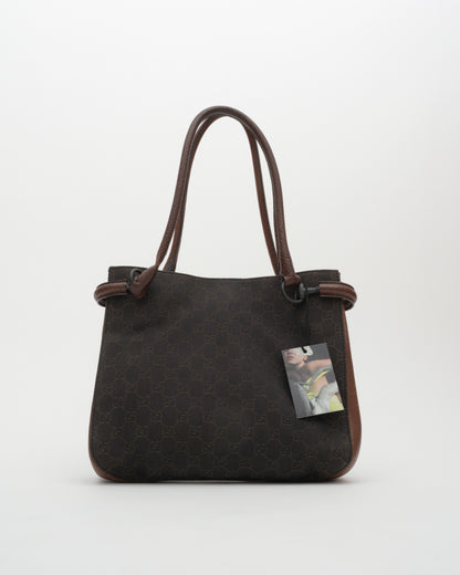 2000s GUCCI Tom Ford Era Chocolate GG Horsebit Loop Bag