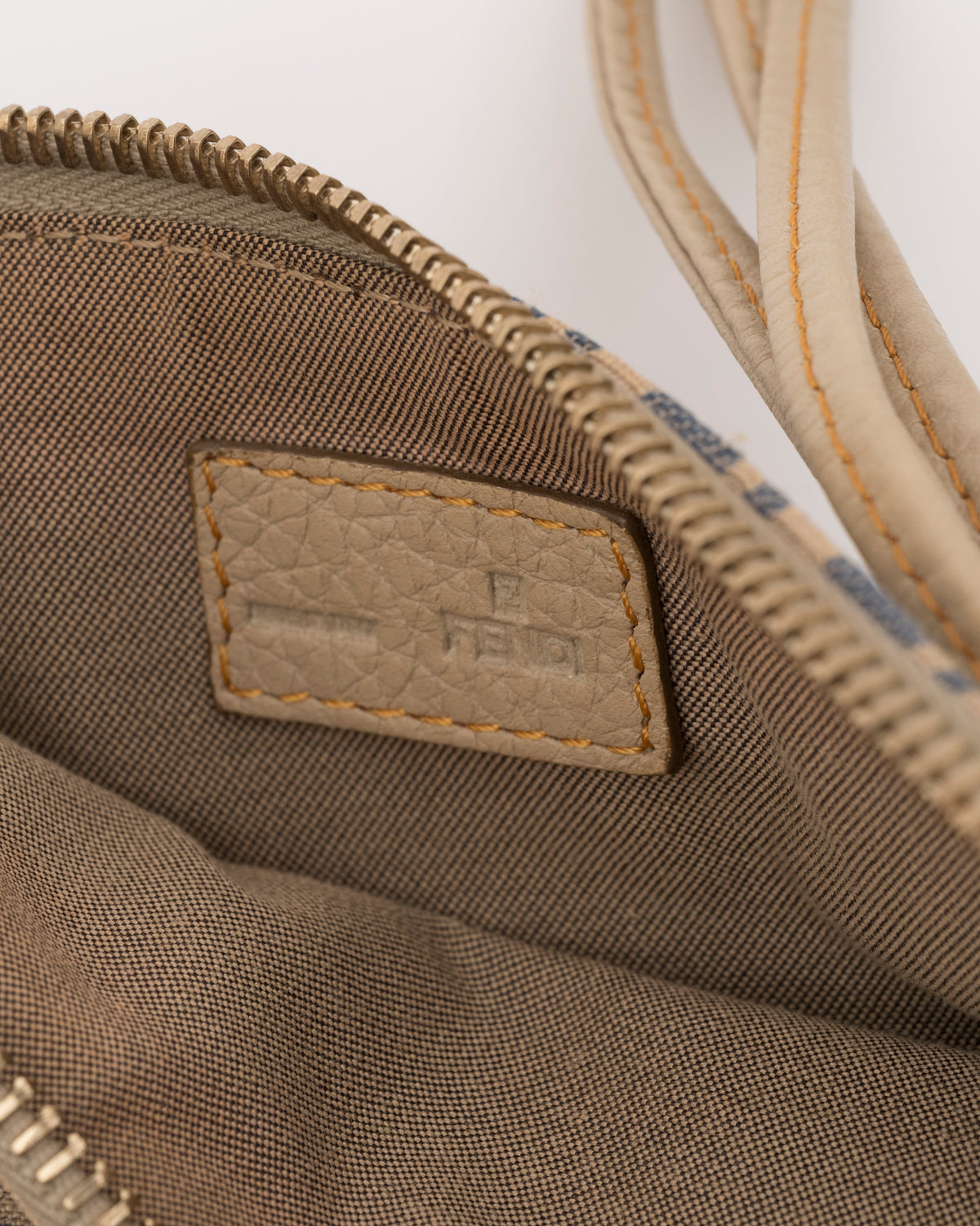 2000s FENDI Zucchino Canvas Triple Strap Pochette Bag