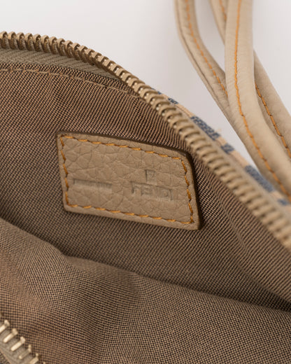 2000s FENDI Zucchino Canvas Triple Strap Pochette Bag