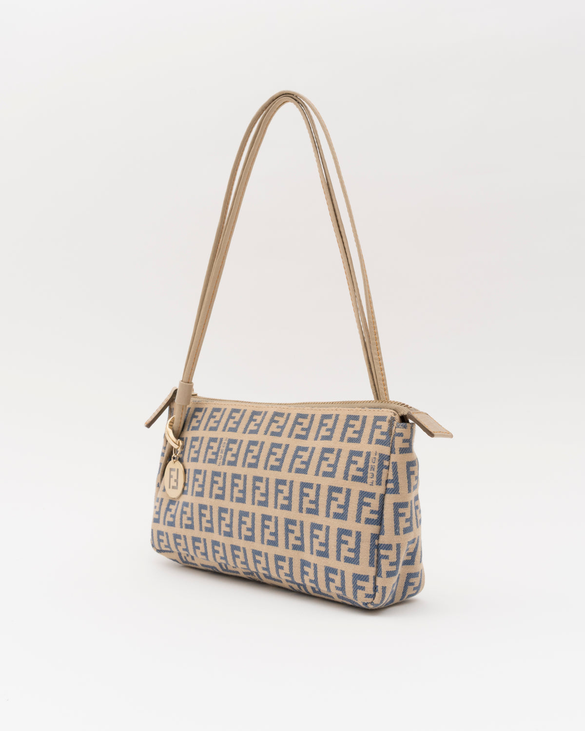 2000s FENDI Zucchino Canvas Triple Strap Pochette Bag