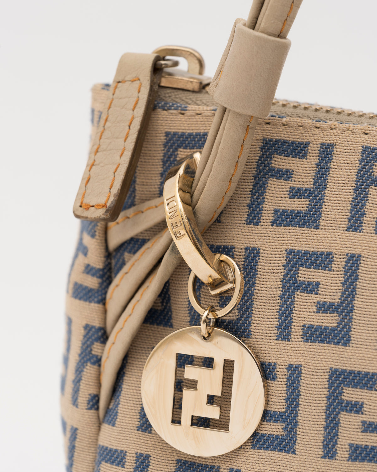 2000s FENDI Zucchino Canvas Triple Strap Pochette Bag