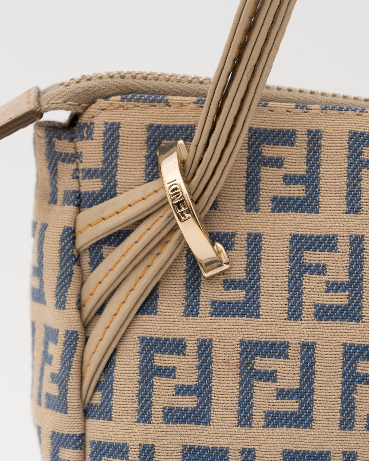 2000s FENDI Zucchino Canvas Triple Strap Pochette Bag