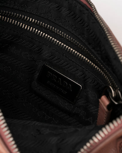 2000s PRADA Dusty Pink Leather Shoulder Bag