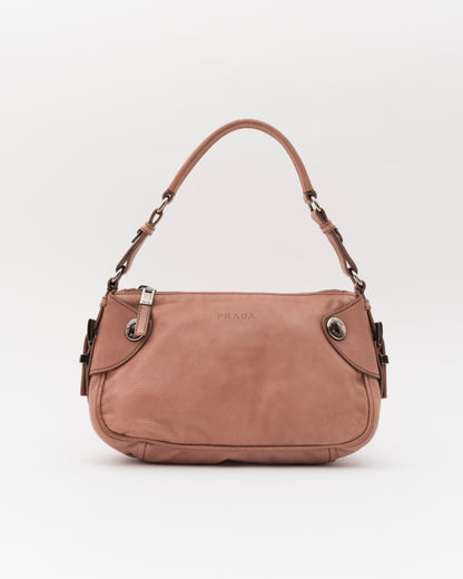 2000s PRADA Dusty Pink Leather Shoulder Bag
