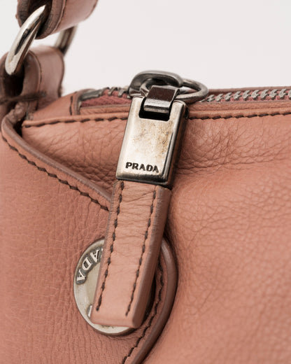 2000s PRADA Dusty Pink Leather Shoulder Bag
