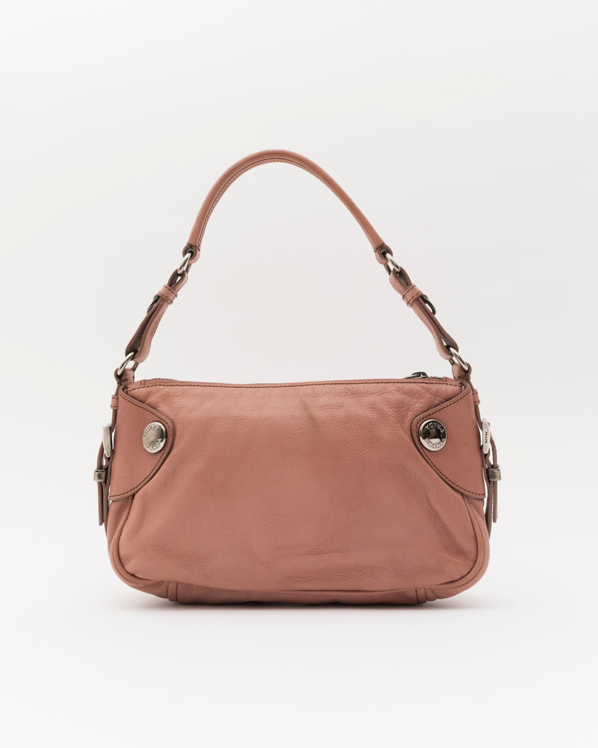 2000s PRADA Dusty Pink Leather Shoulder Bag