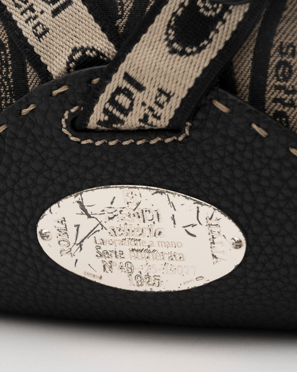 2000s FENDI Selleria Logo Canvas Hobo Bag