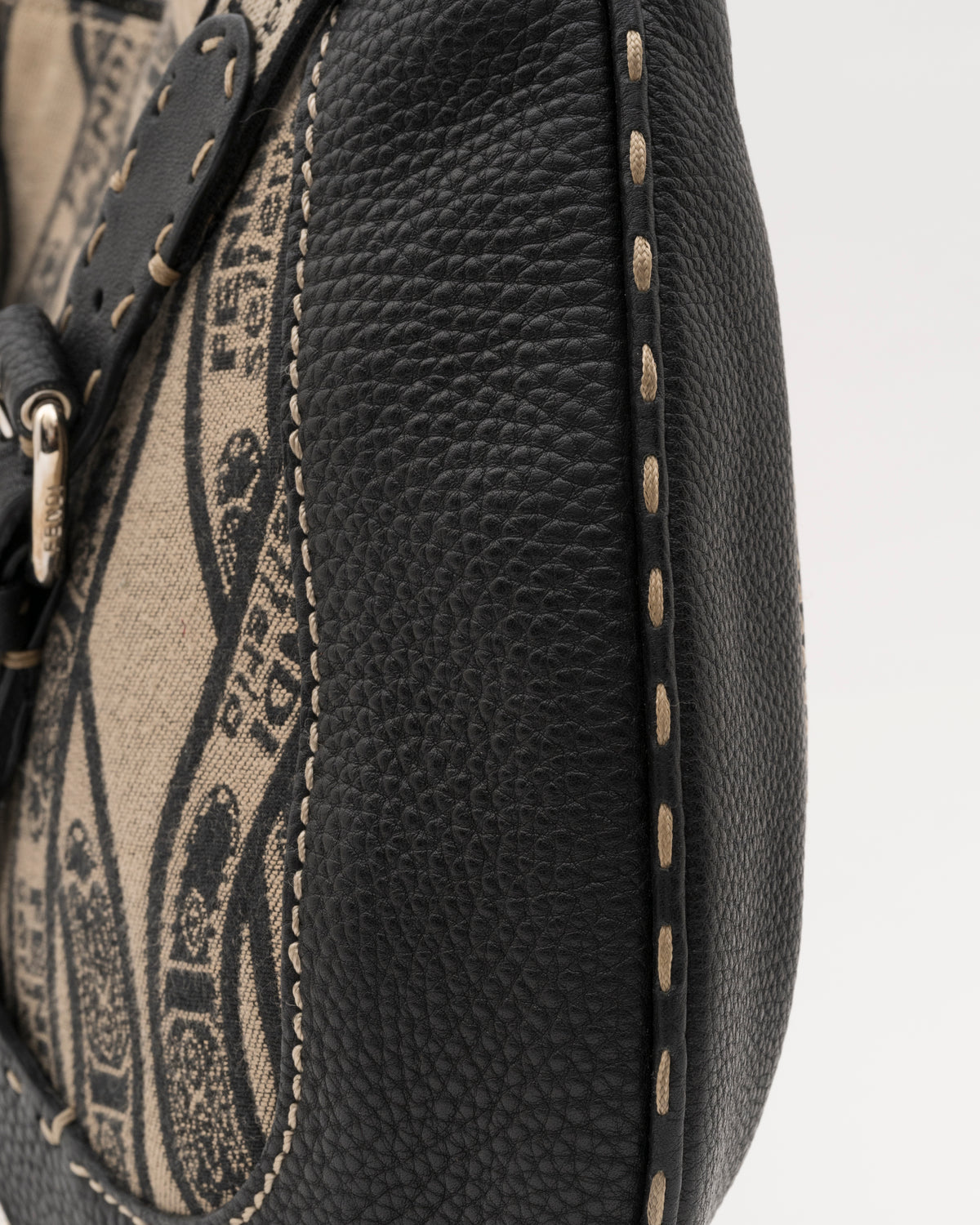 2000s FENDI Selleria Logo Canvas Hobo Bag