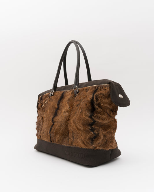 2000s MIU MIU Textured Pony Hair Bag