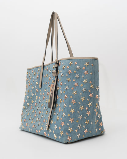 2000s JIMMY CHOO Light Blue Denim Sasha Tote