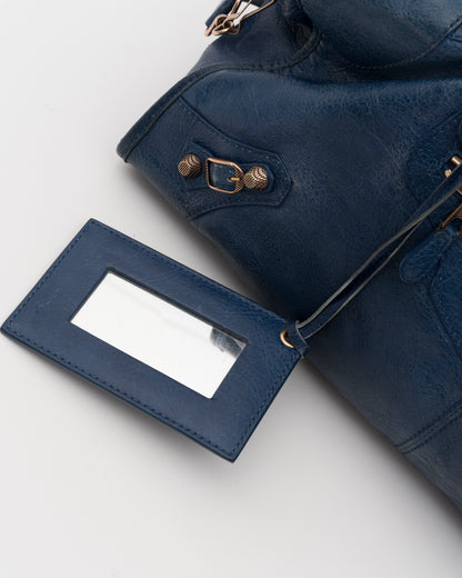 2000s BALENCIAGA Bleu Cobalt Giant 12 Part Time Bag