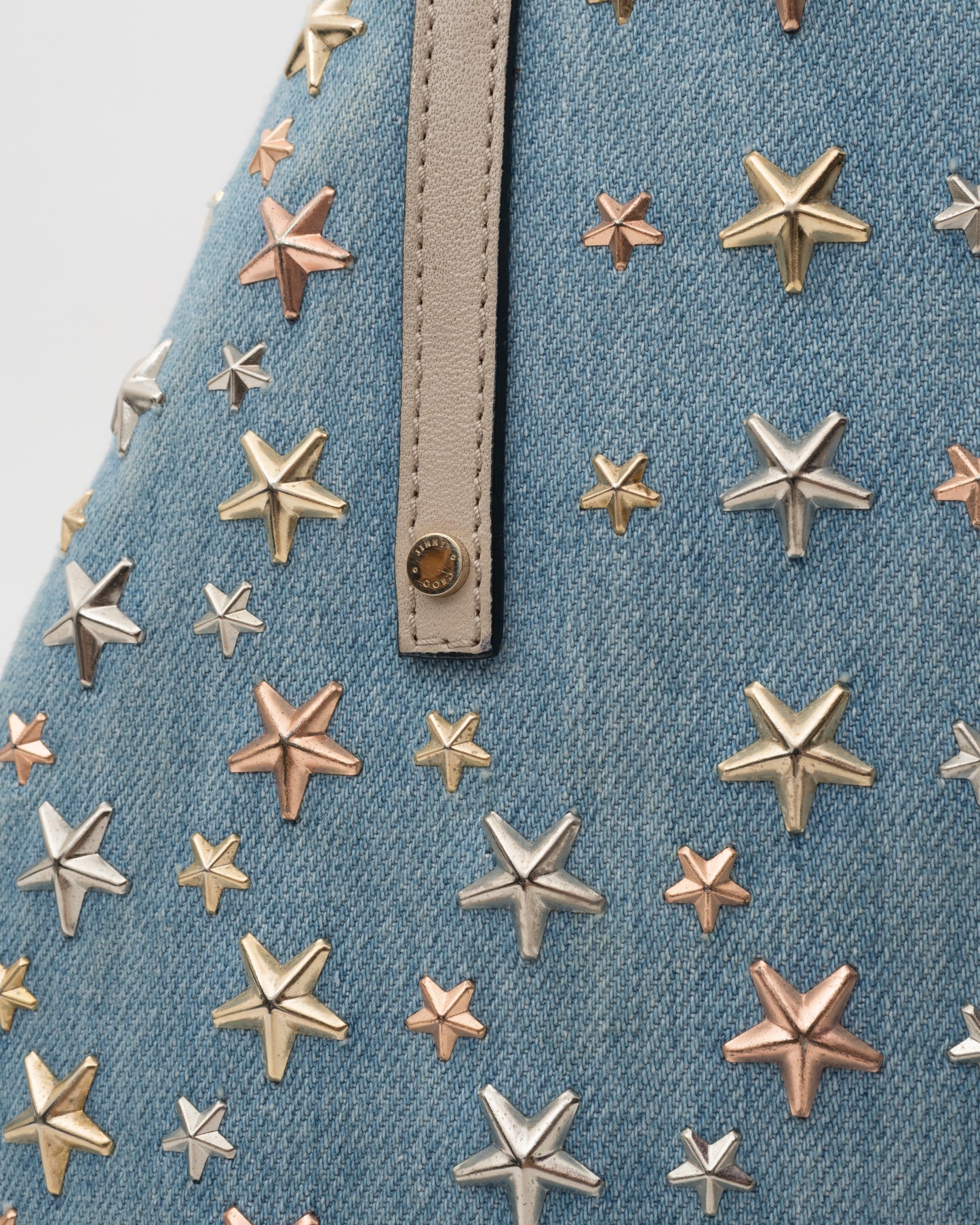 2000s JIMMY CHOO Light Blue Denim Sasha Tote
